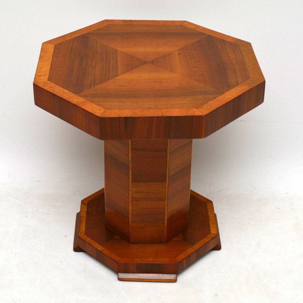 Art Deco Figured Walnut Coffee Table Vintage 1920's