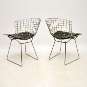 pair of retro vintage wire chairs harry bertoia knoll