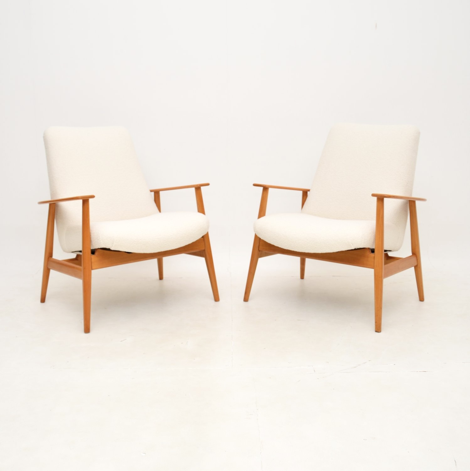 pair danish retro vintage armchairs