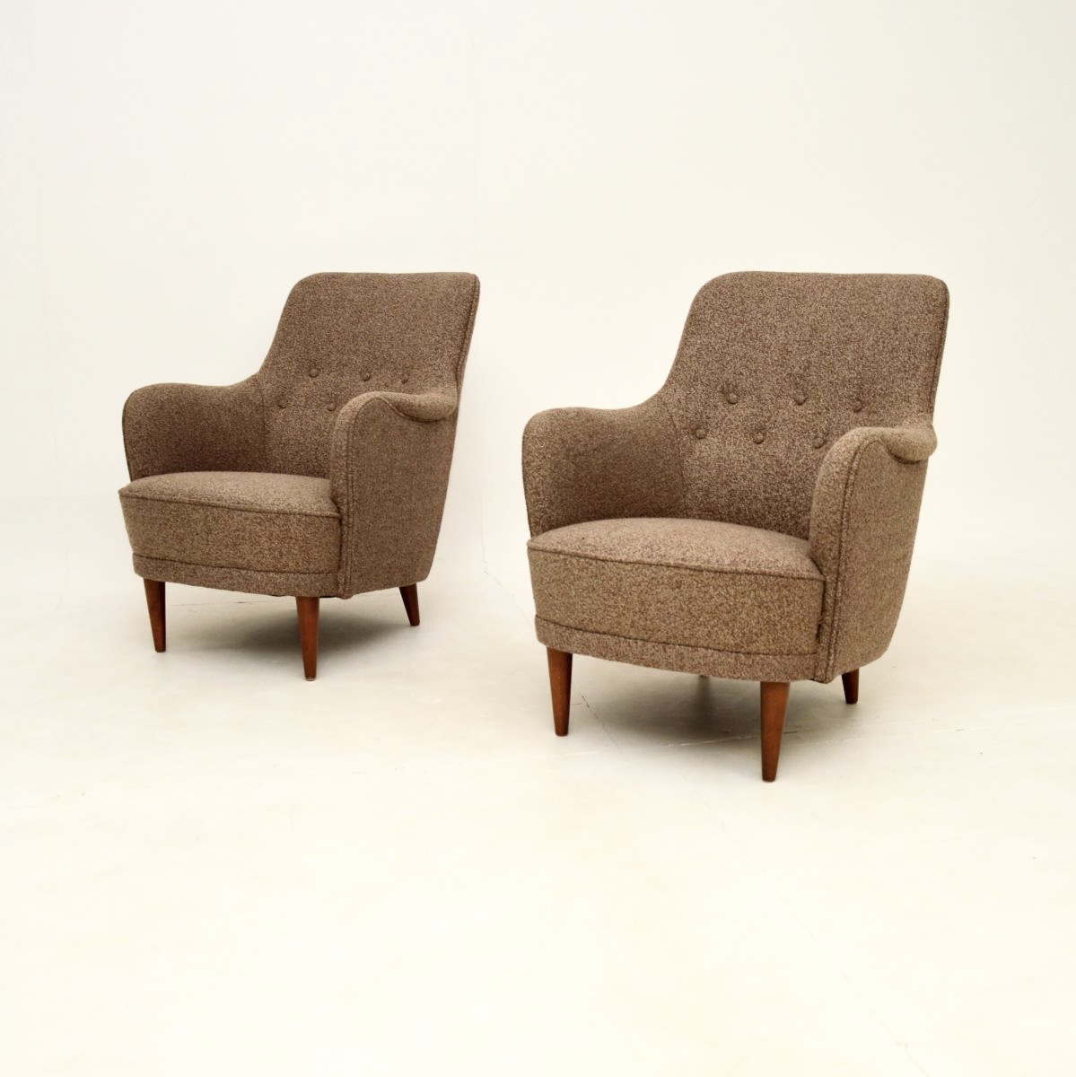 Pair of Vintage Swedish Samsas Armchairs by Carl Malmsten