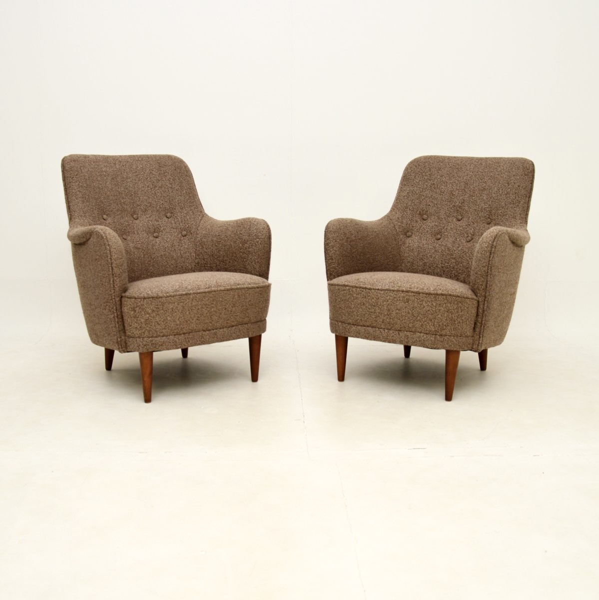 Pair of Vintage Swedish Samsas Armchairs by Carl Malmsten