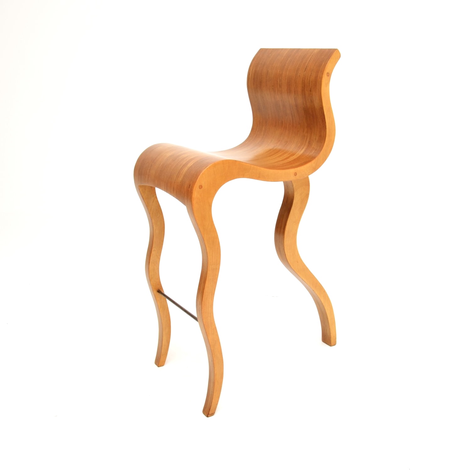 Vintage Laminated Sculptural Bar Stool