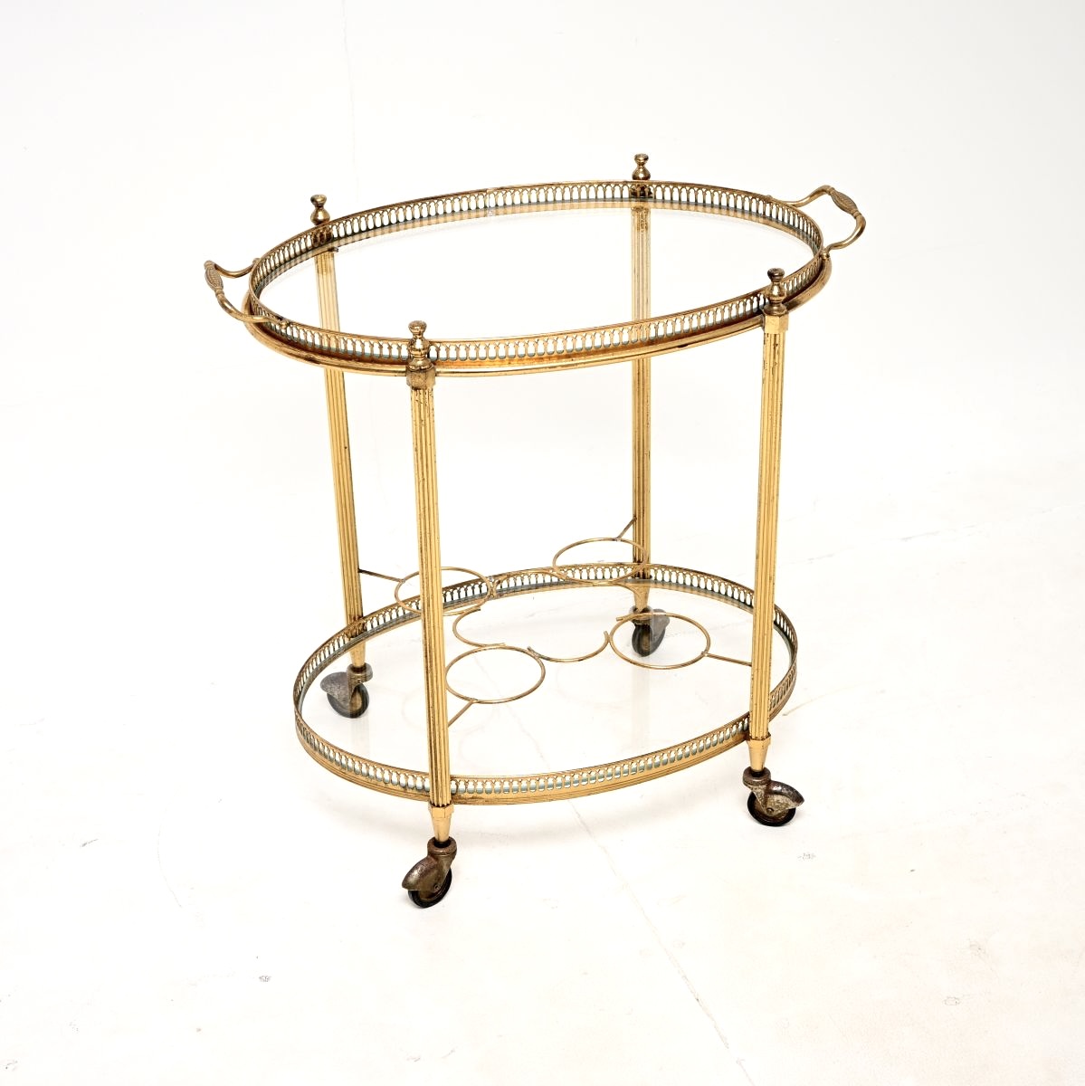 Vintage French Brass Drinks Trolley