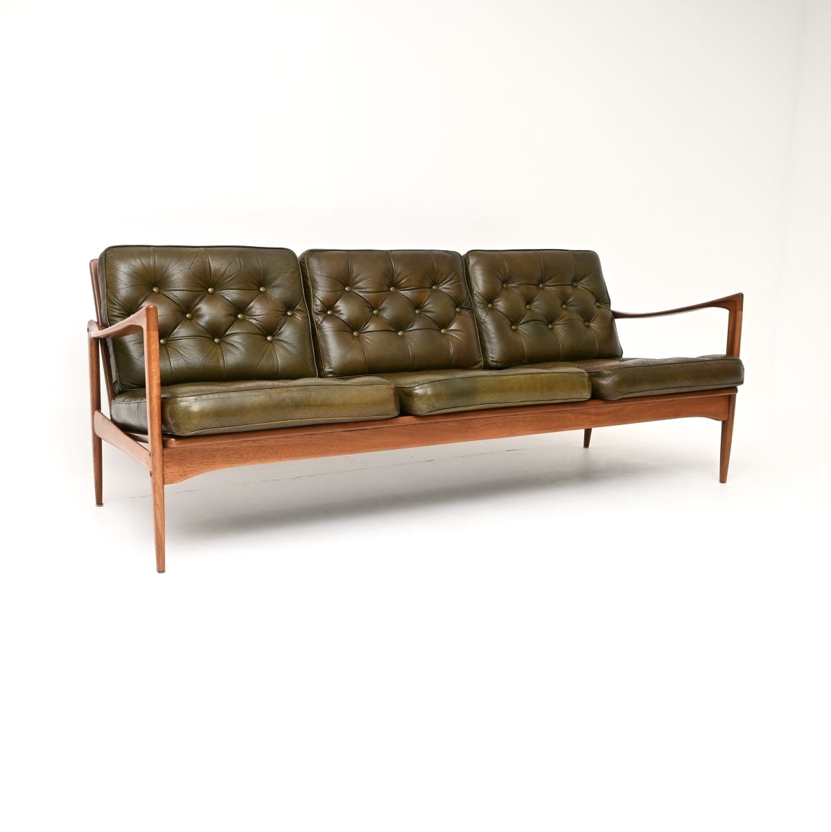 Vintage Danish Leather Candidate Sofa by IB Kofod Larsen for OPE