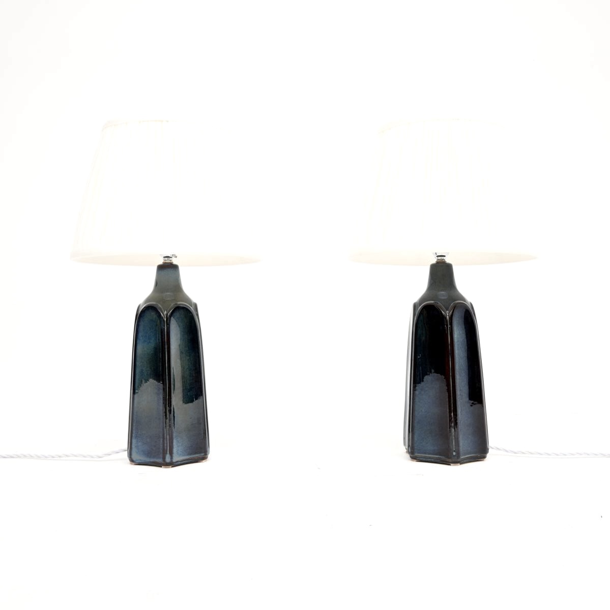 Pair of Vintage Danish Ceramic Table Lamps by Einar Johansen for Soholm