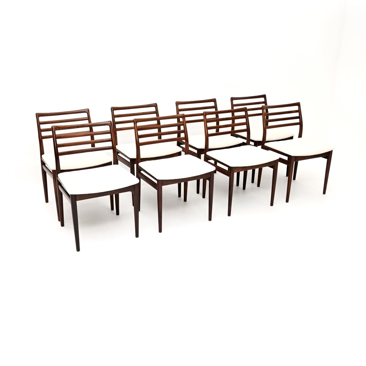 Set of Eight Danish Vintage Rosewood Dining Chairs by Erling Torvits